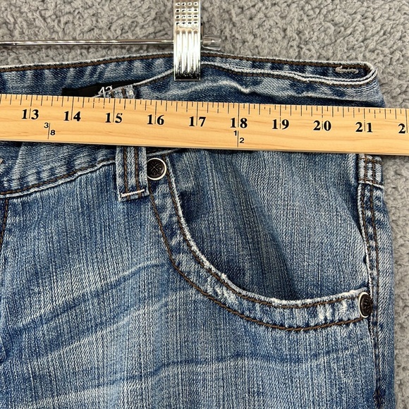 AFFLICTION LOS ANGELES Denim Jeans Mens 42x31 Flap Back Pocket Plain Jane - Picture 3 of 14